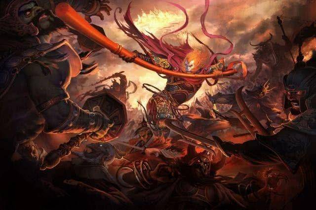 孙悟空在此时正兴旺发达,广交朋友,结拜牛魔王,蛟魔王,鹏魔王,狮驼王