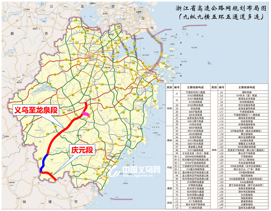 并为未来义乌至龙泉(庆元)高速公路成为长三角经济区和海西经济区连接