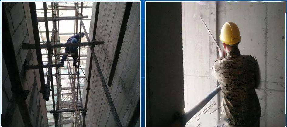 端头采用砂浆封堵(往里深入30mm)(5)外墙脚手眼以及挑架工字钢预留洞