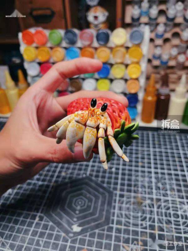 动物园|麓野文化 x 大怪动物园 草莓寄居蟹 仿真动物模型GK