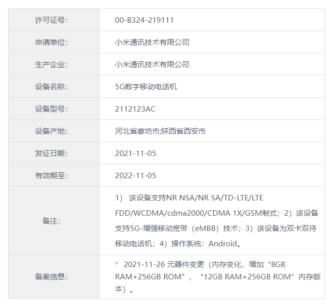 旗舰|小米12系列入网工信部，参数曝光！有小屏旗舰