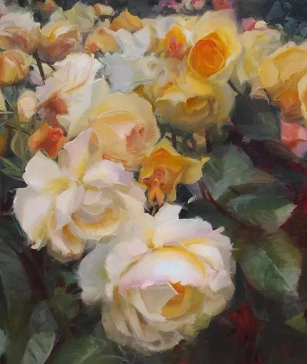 美国女画家的画作,构图优美和谐色彩艳丽