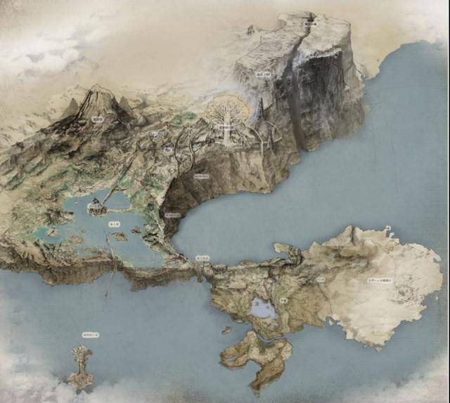 艾尔登法环早期概念世界地图疑似曝光多处对比吻合