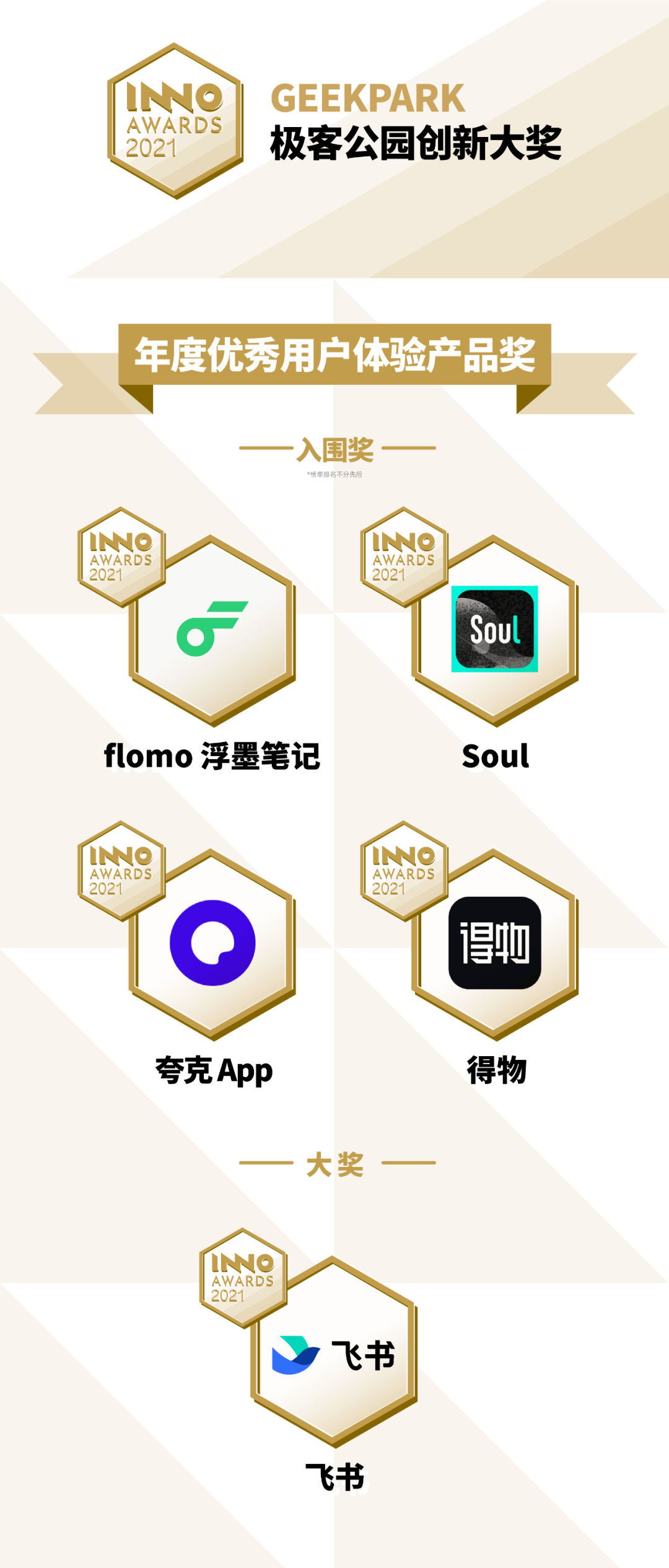 大奖|极客公园创新大奖 InnoAwards2021 评选结果公布