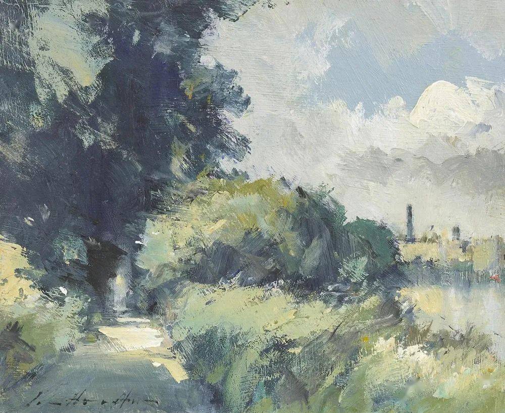 油画欣赏笔触轻快简洁的印象派风景诗的意境