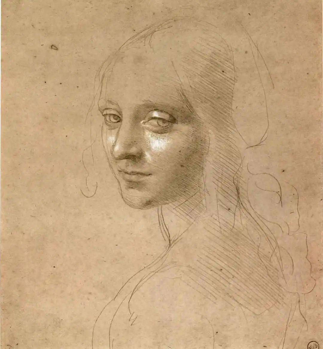 达61芬奇 《岩间圣母》卢浮宫版红外线照片局部:天使后画的手达61