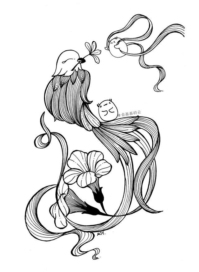 手把手教你画简笔画平时用的中性笔就可以画好看又治愈