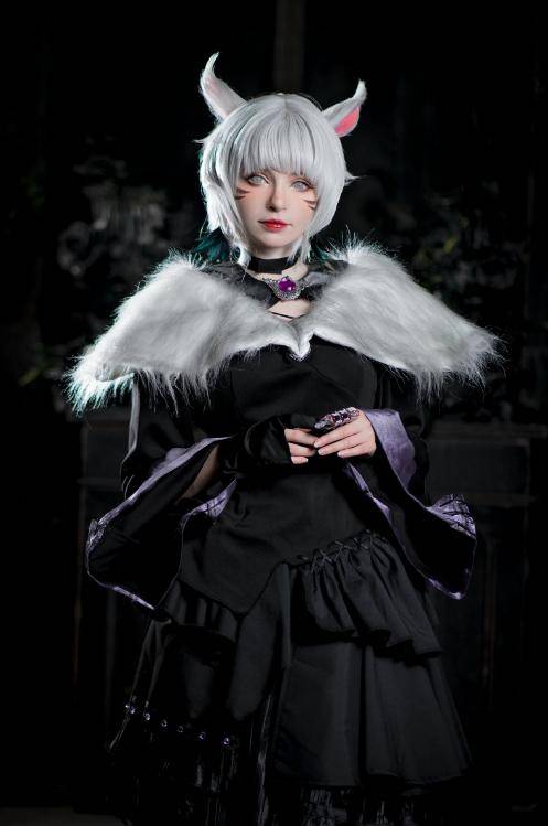 正妹cos最终幻想14雅修特拉魔法猫娘可爱又性感