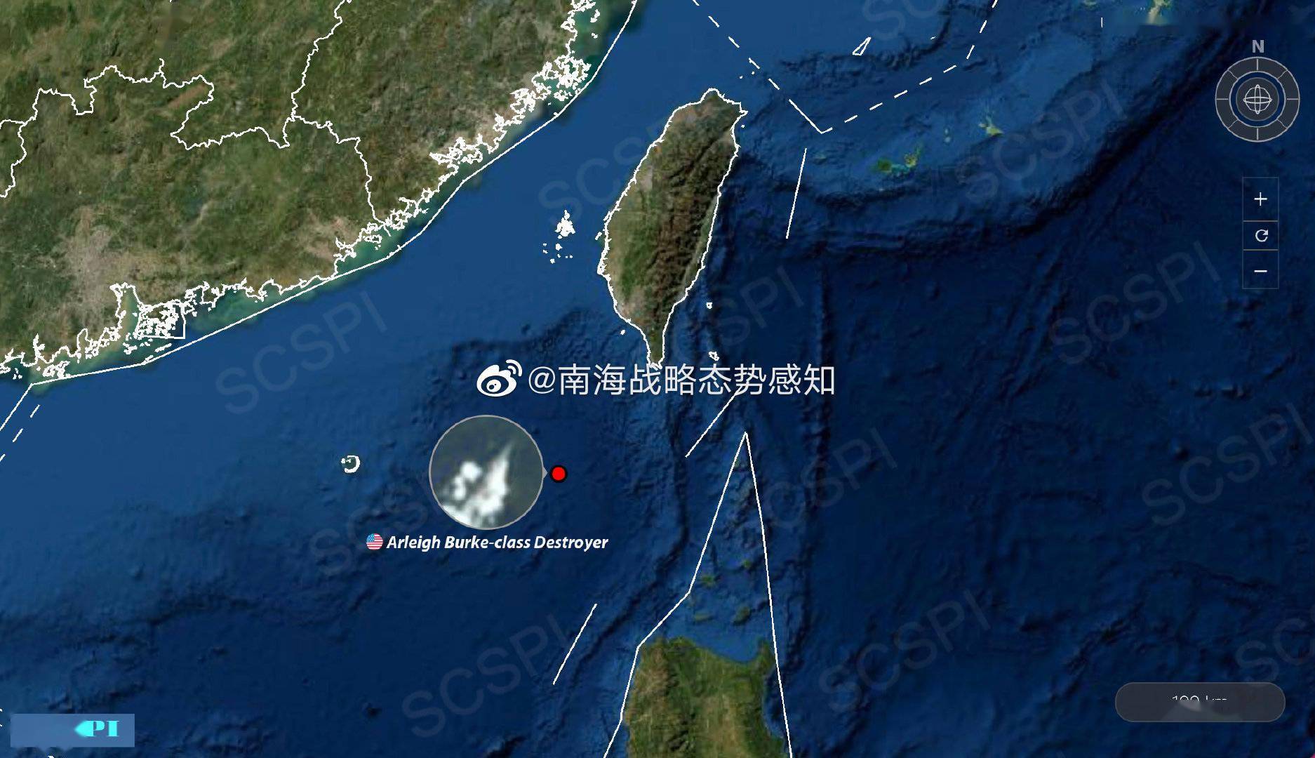 台湾西南方向发现美国军舰近期或将再次穿越台湾海峡