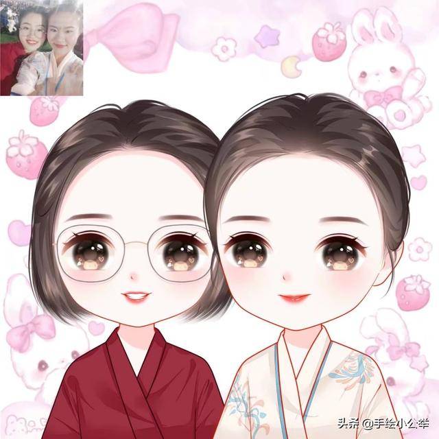 换个头像吧一家四口q版全家福头像可爱好看儿女双全