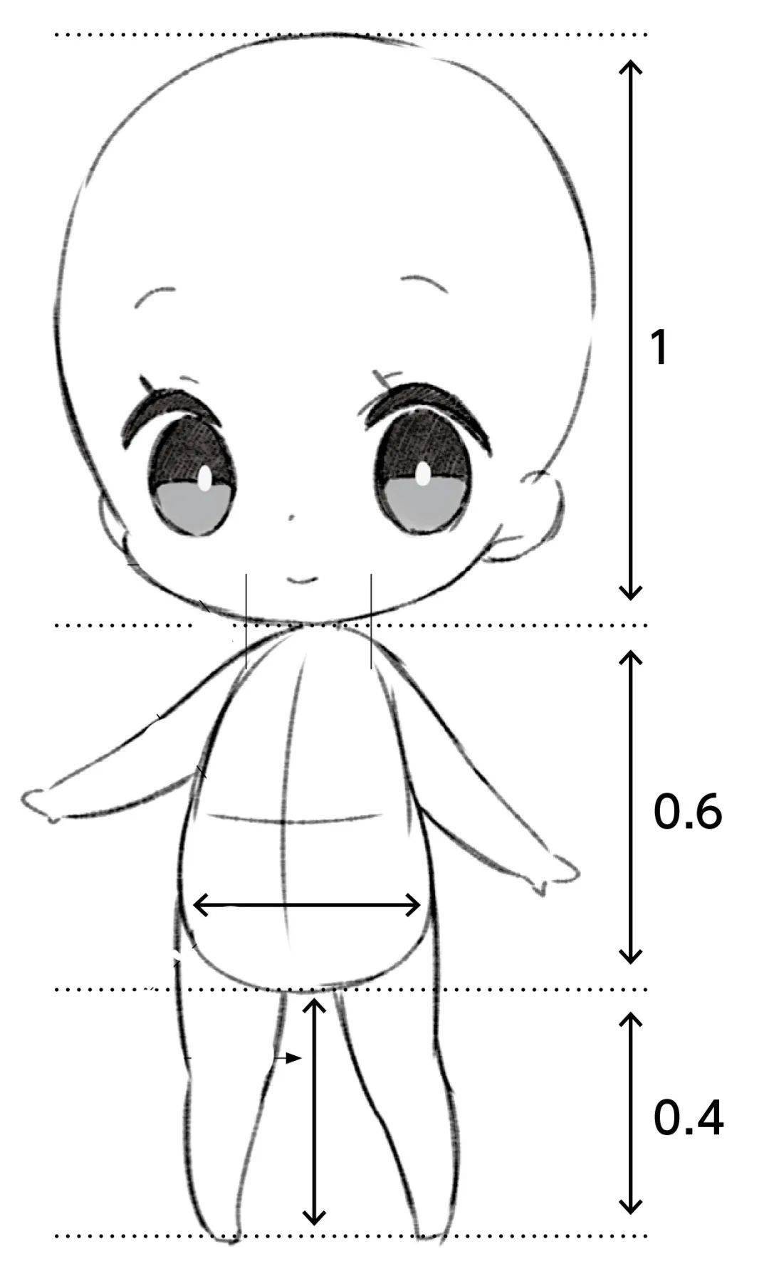 2分钟助你画出最可q版角色!极简绘画技巧来喽~_比例_上图_位置