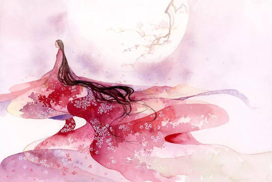 这个大佬画的绝美古风水彩不信撩不到你太牛逼了