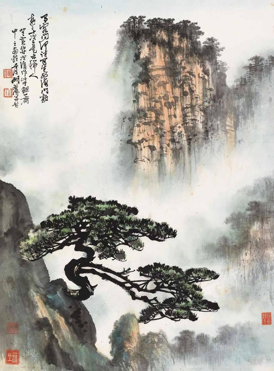 胡若思画黄山,气势恢宏_张大千_笔墨_山水