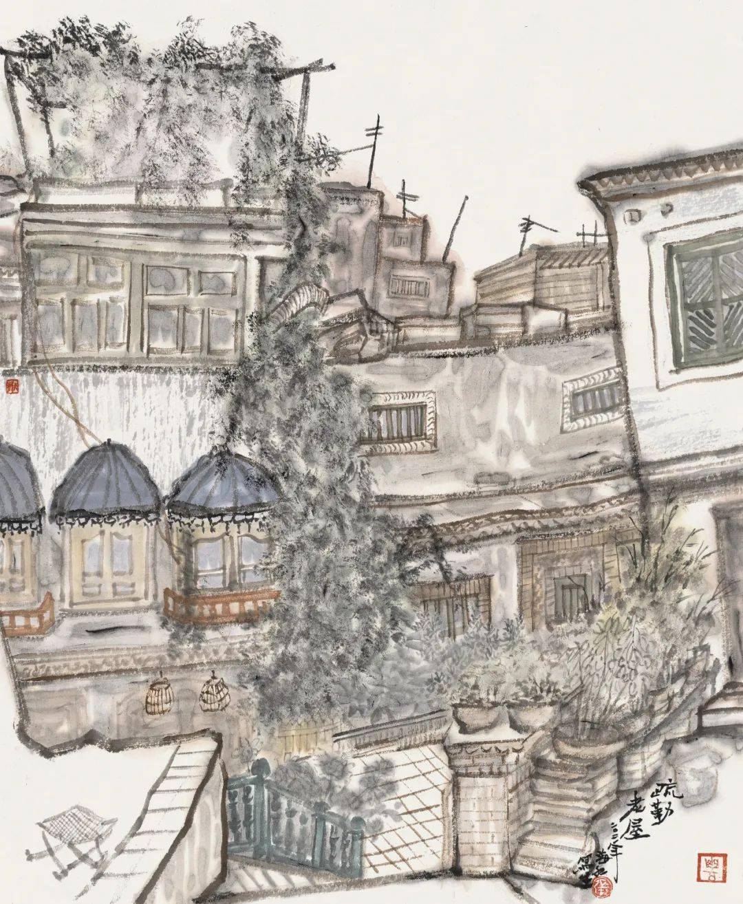 高台古城楼一青 古城写生张苡铖 古城写生宋丽容 古城印象王宝华 胡杨