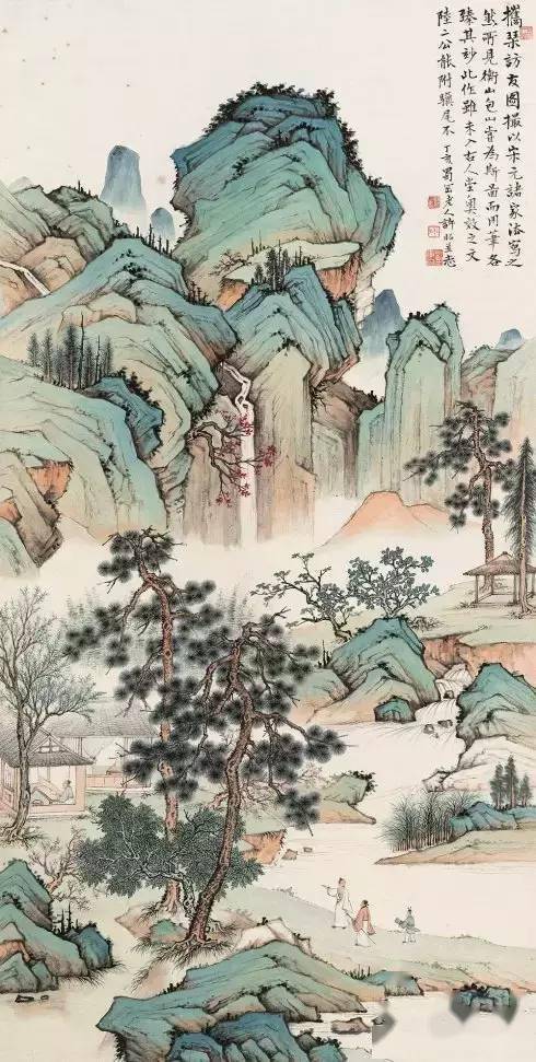 书画访友图 访友图画作与玉雕作品欣赏