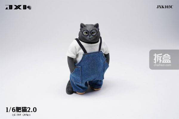 出货 JXK STUDIO 1/6 肥猫2.0 背带裤 有文化的猫 仿真动物模型