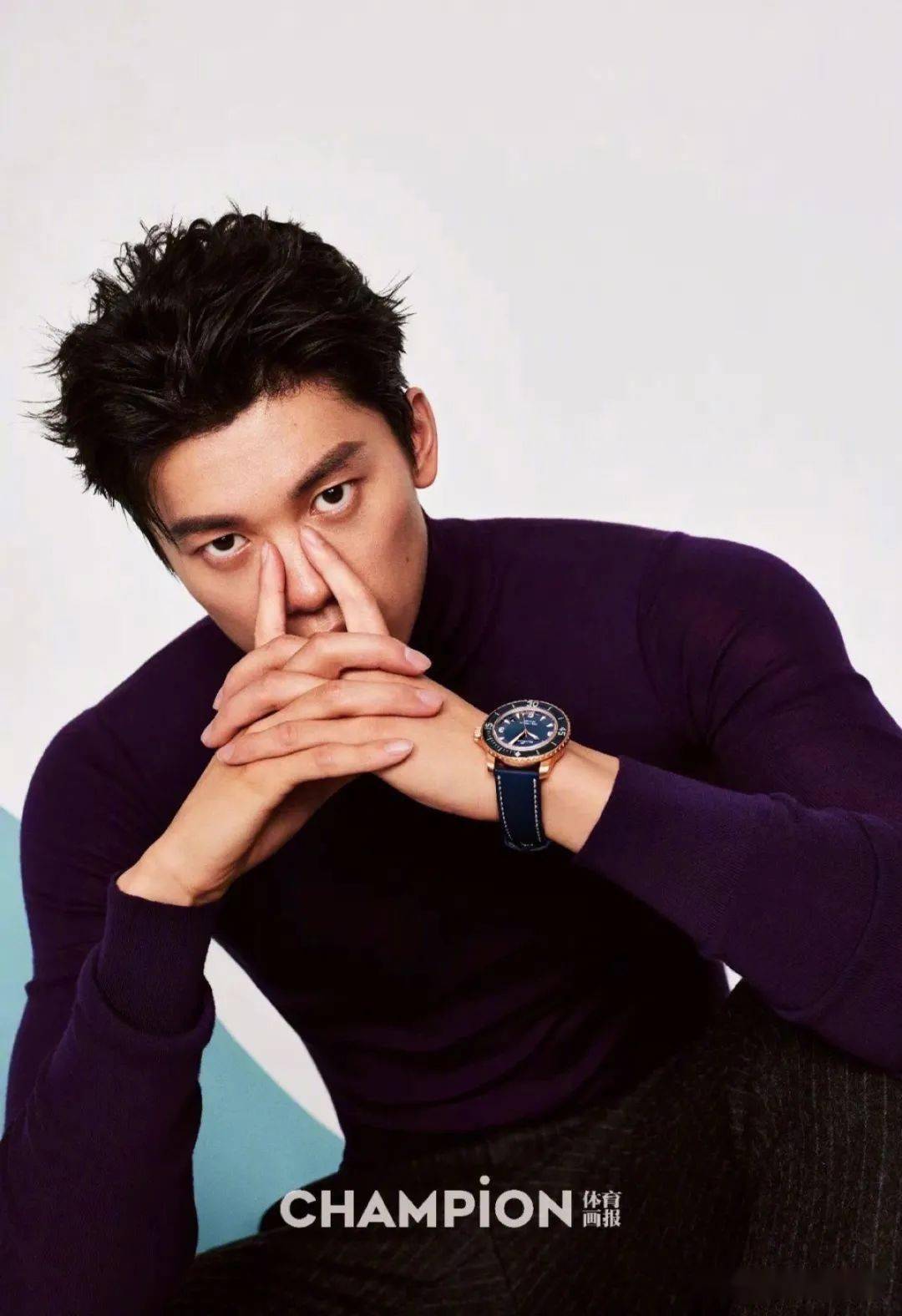 组图奥运冠军汪顺体育画报封面大片外形俊朗高大帅气