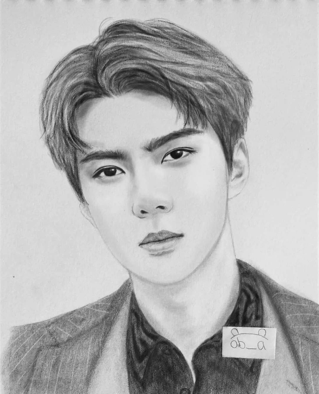exo铅笔画!好帅_素材_声明_网络