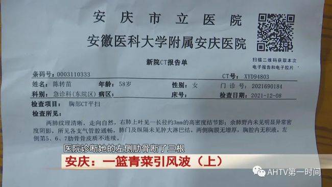 安庆:因为一篮青菜,肋骨断了三根!咋回事?_陈转苗_城管_执法