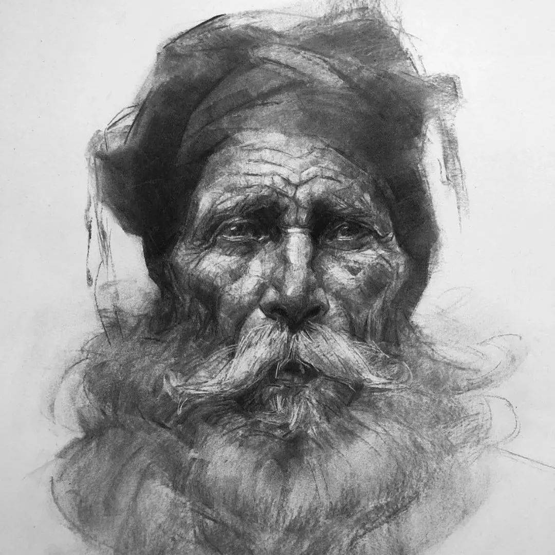 旧金山艺术大学教授,Oliver Sin素描二(含过程)_奥利弗·辛_肖像画_美国