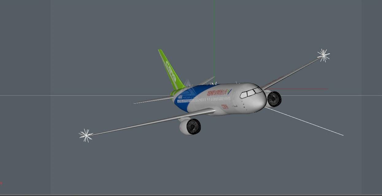 国产大飞机c919三维建模渲染