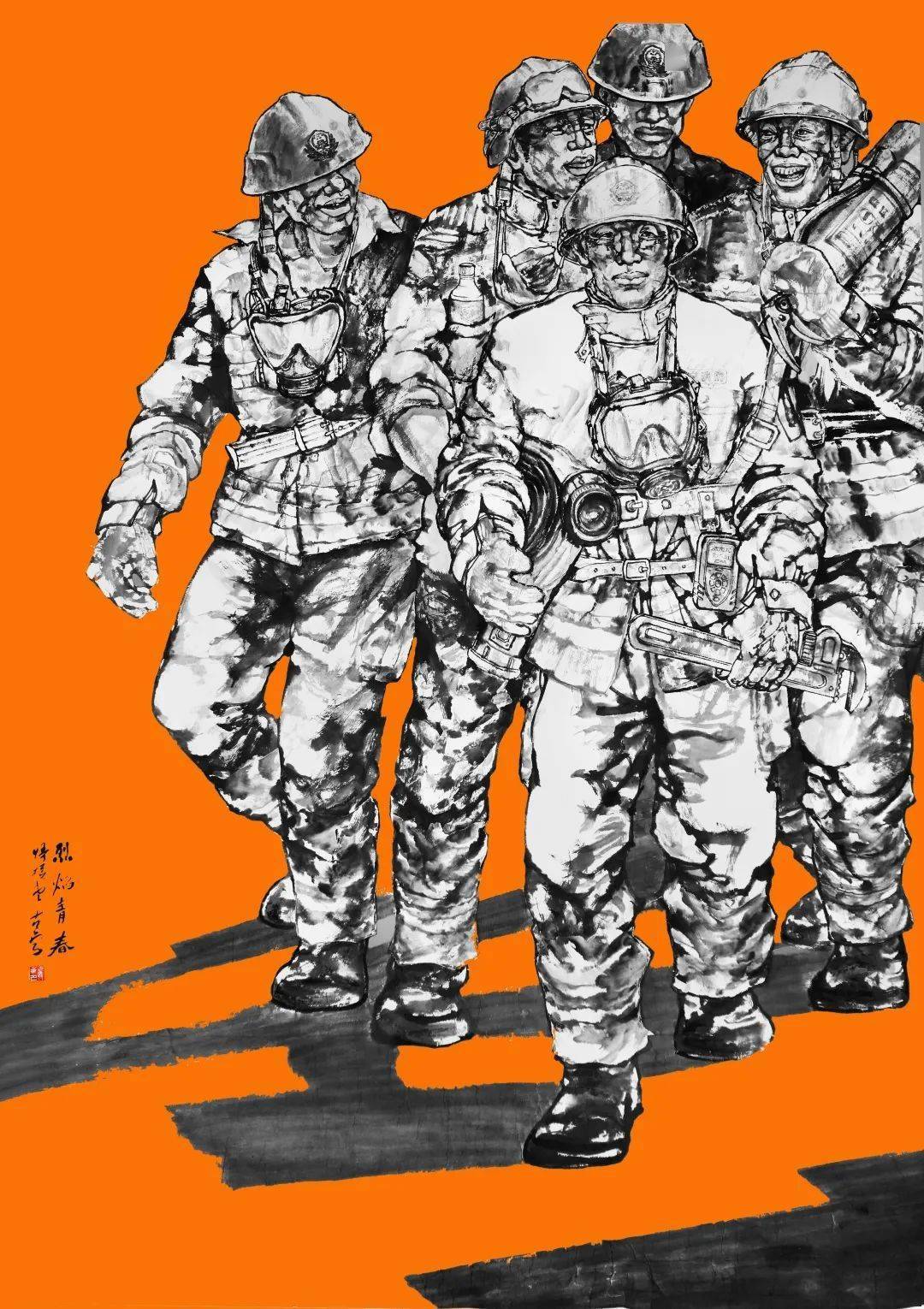 南宁消防举办笔墨绘初心丹青展新程迎新主题书画摄影展评活动