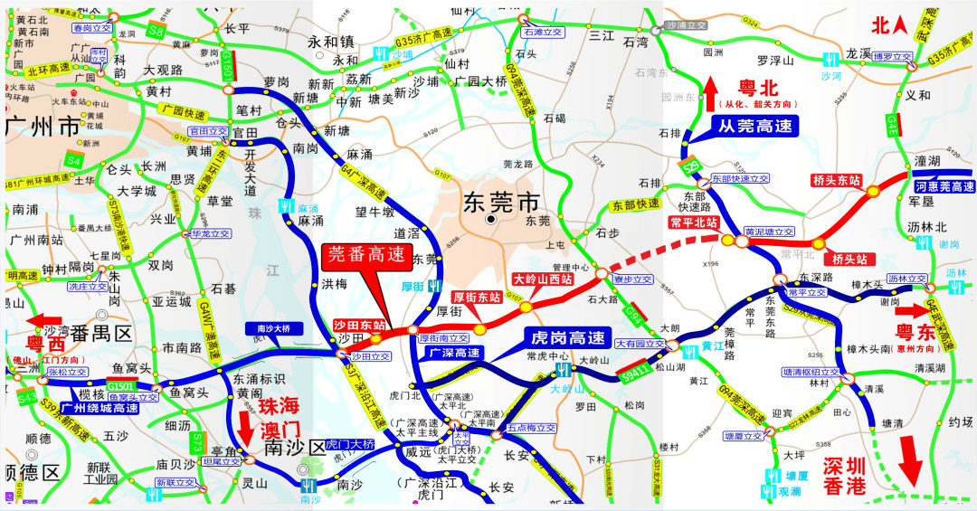 莞番高速全程线路图图片