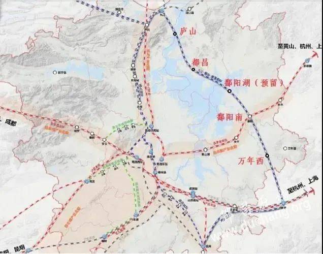 九鄱鹰城际铁路路线图出炉都昌县城将新增1个火车站