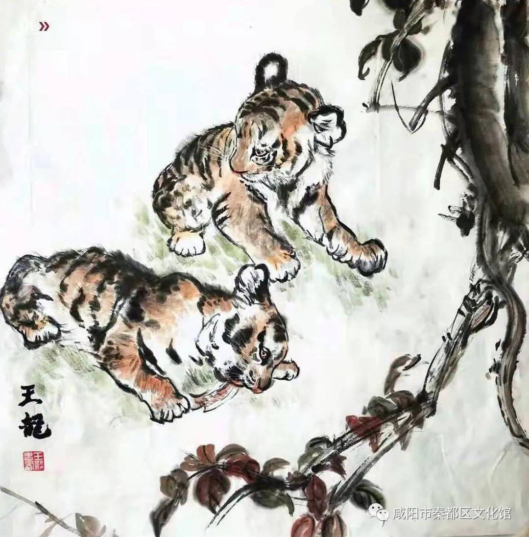 老虎抗疫绘画作品图片