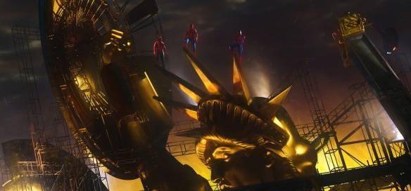 《蜘蛛侠：英雄无归》艺术概念图三虫立于雕像之巅_宇宙_沃茨_雅各布·巴特朗