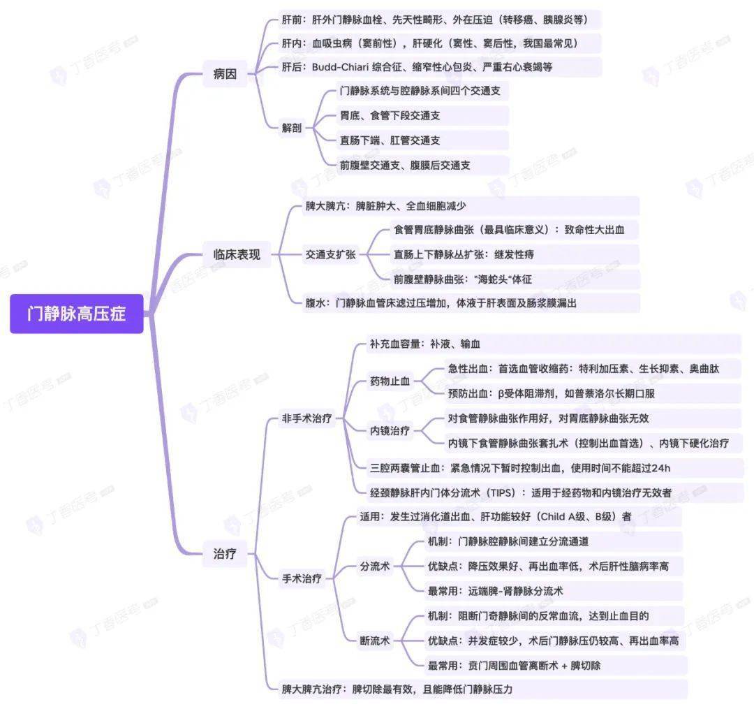 思维导图 | 消化系统之门静脉高压症_考点_丁香医_真题