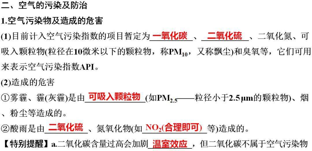 网络|初中化学期末重要知识梳理，含高频命题点整理（1-7单元）