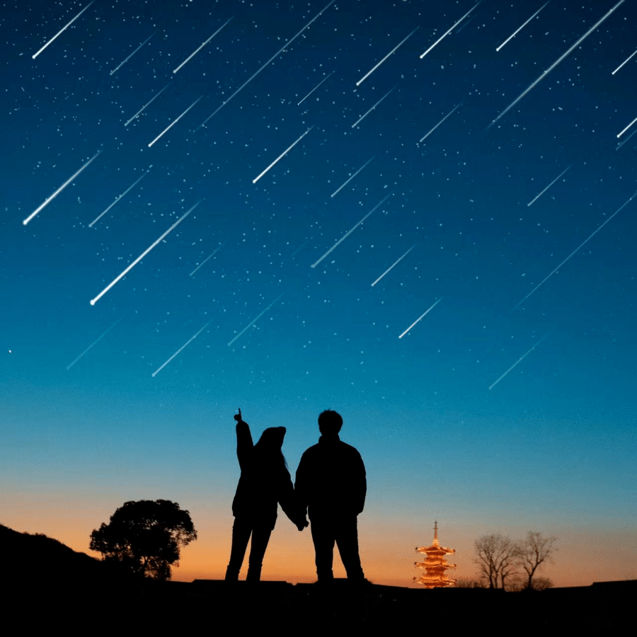 在流星雨下记录我们新年的第一个情人节日记情人节