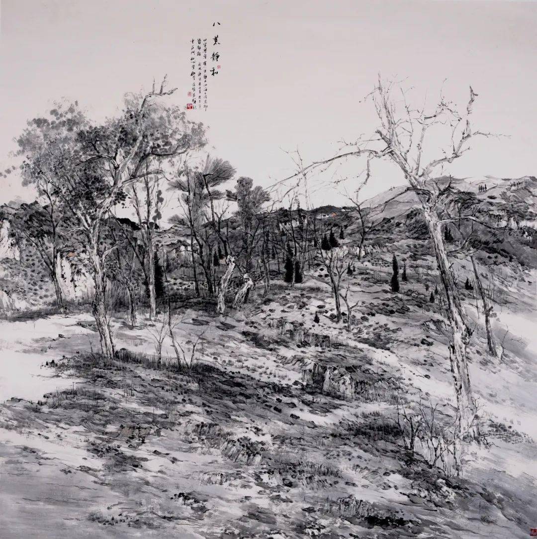 八荒静和196x200cm故园旧梦196x200cm归去来兮210x110cm七九河开196x