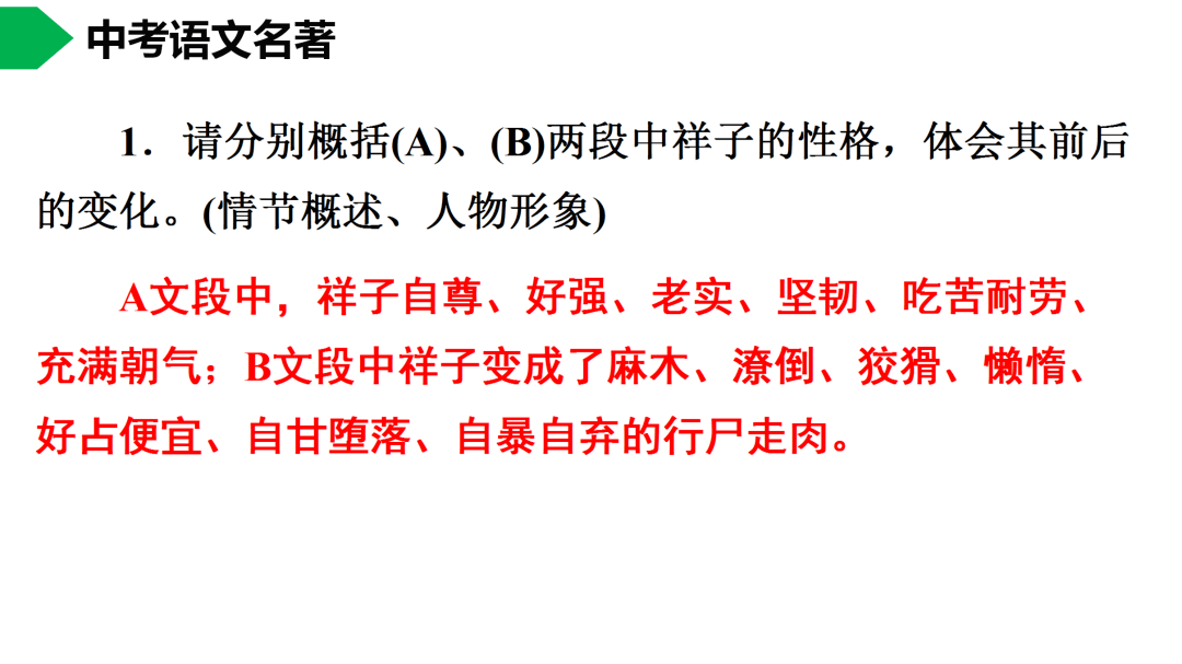 祥子|初中语文 | 七年级下册：《骆驼祥子》名著导读+思维导图 +考点合集，寒假预习必收！