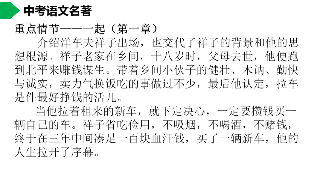 祥子|初中语文 | 七年级下册：《骆驼祥子》名著导读+思维导图 +考点合集，寒假预习必收！