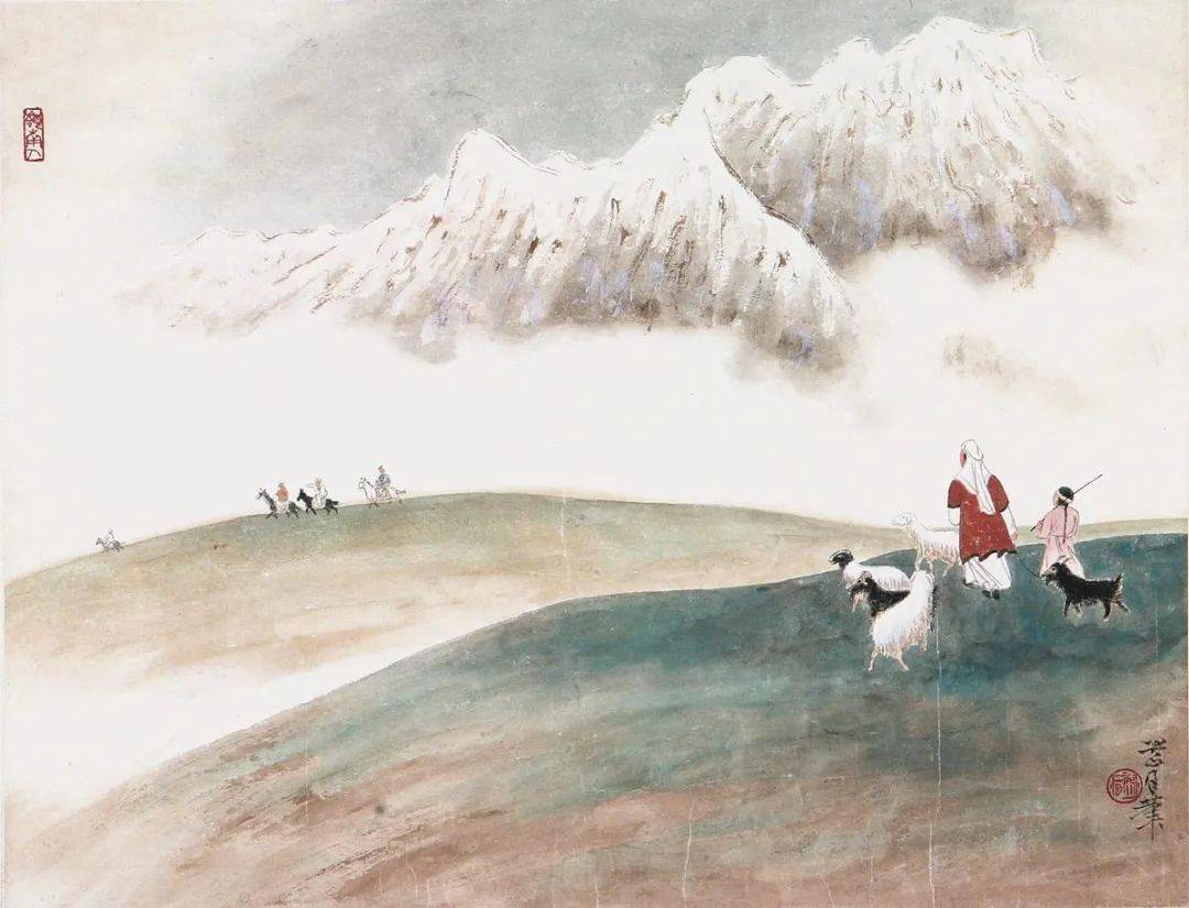 关山月西北写生,大气苍茫_张旭光_山水_草书