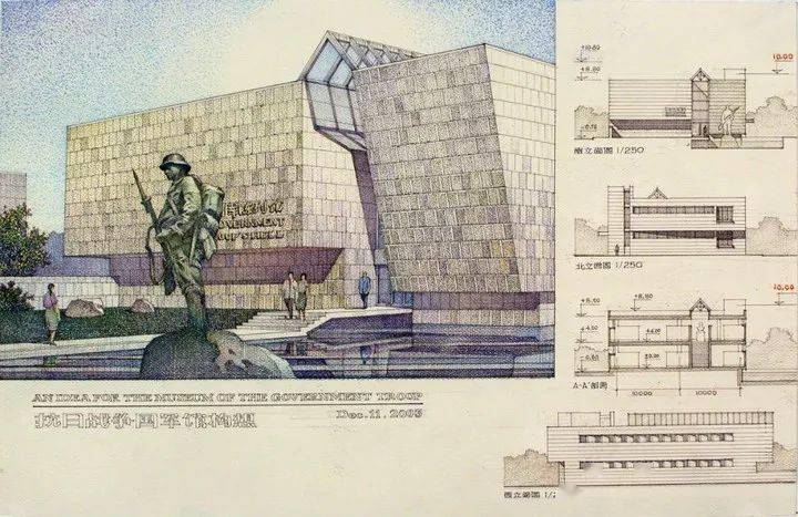 院士彭一刚先生的设计手稿罕见曝光,超级震撼._建筑_园林_分析