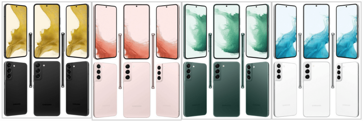 三星 Galaxy S22 / Plus / Ultra 所有配色渲染图流出