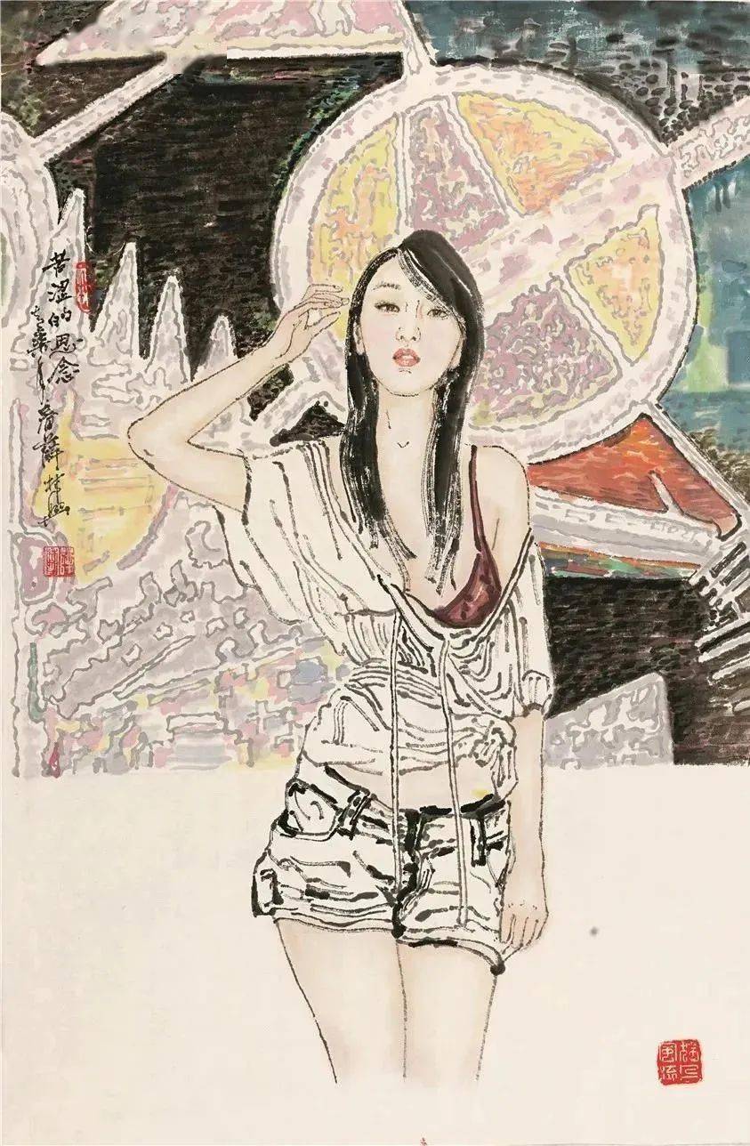 水墨美女,人见人爱!_芥子园_画谱_中国