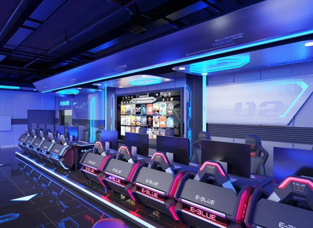 宜博电竞馆陆河岁宝店试业啦集五黑房对战区桌球棋牌等