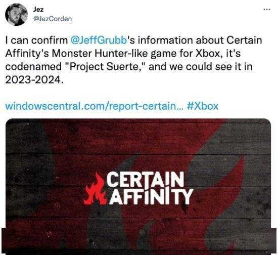 曝Xbox正开发一款怪猎类型游戏 在或2023年到2024年间发布