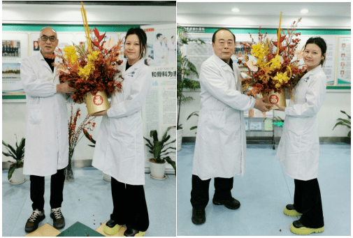 骨科党总支及科室代表和郑启新教授合影骨科党总支及科室代表和杨述华