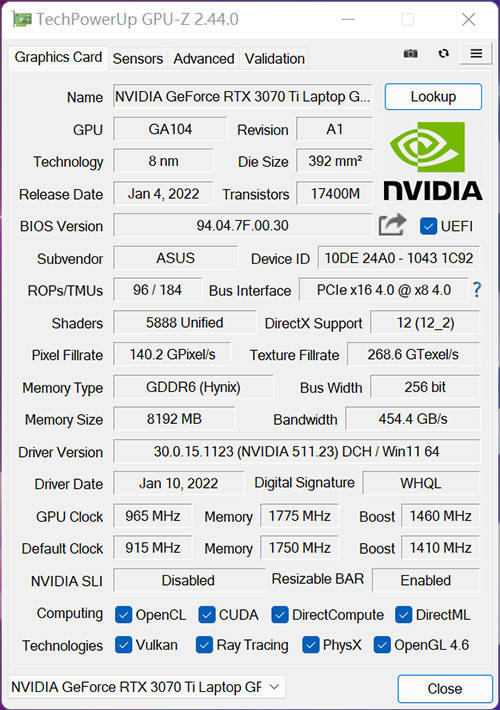 暢玩2K遊戲 RTX 3070 Ti筆記本電腦GPU性能測試 科技 第3張