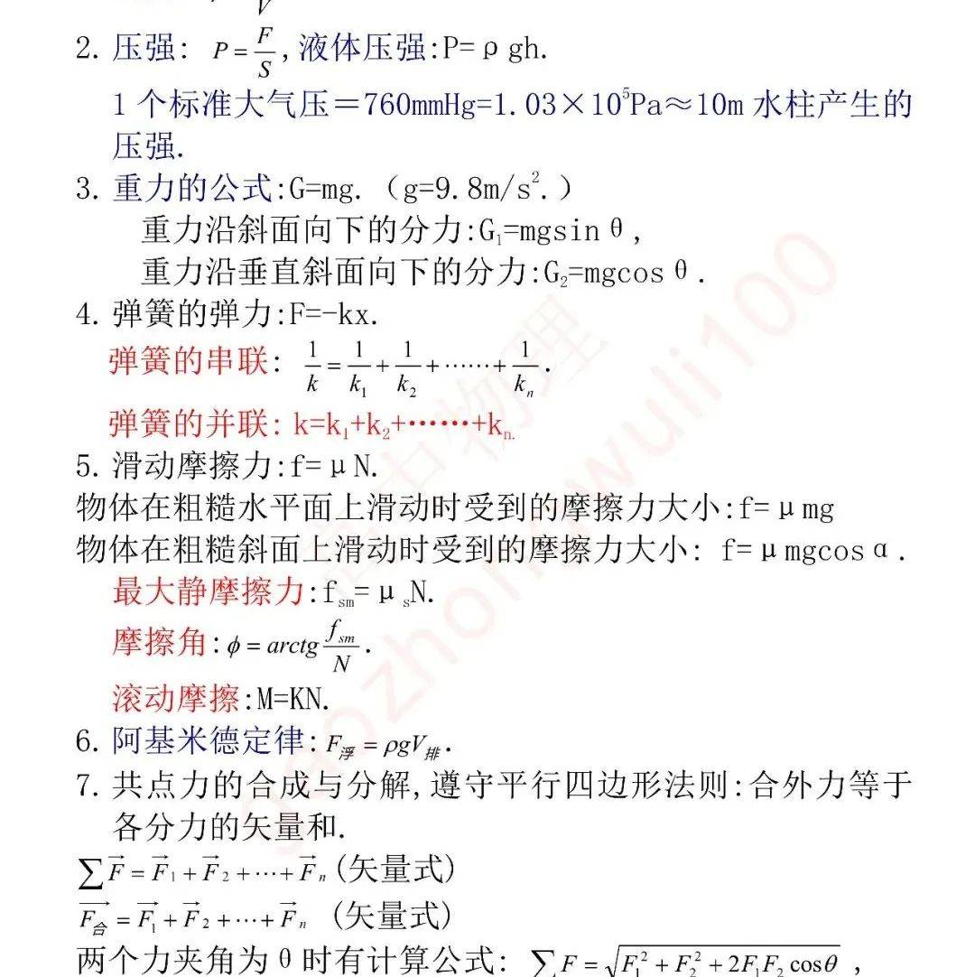 高中物理】高中物理全章节公式整理汇编！_搜狐网