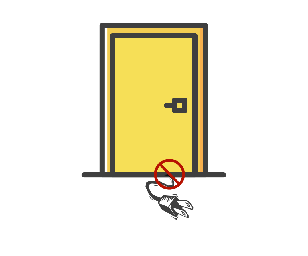不将电线直接从门缝,窗缝穿过,避免摩擦磕碰造成电线破损,引起触电.