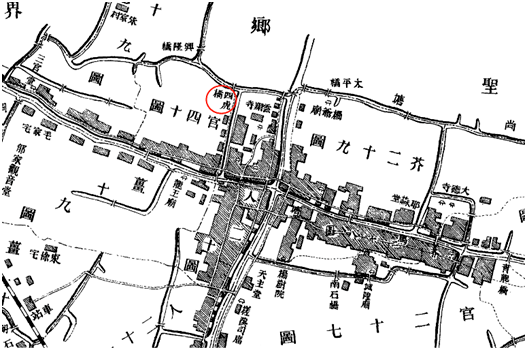 《嘉定縣續志》南翔鄉圖:四虎橋位置清方誌中已有記載,名稱由來也無