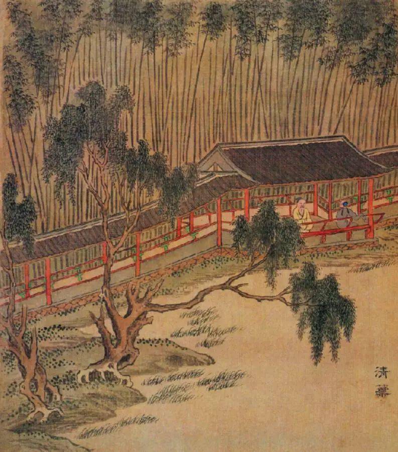 宋懋晋《寄畅园五十景图》"知鱼槛"明-宋懋晋-西湖胜迹图册-万松岭明