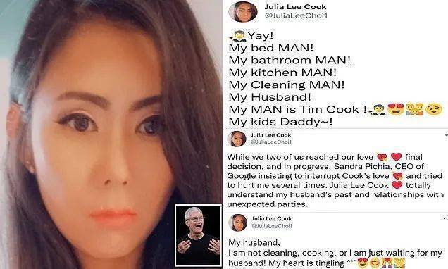 苹果ceo库克喜当爹被女子索赔316亿分手费