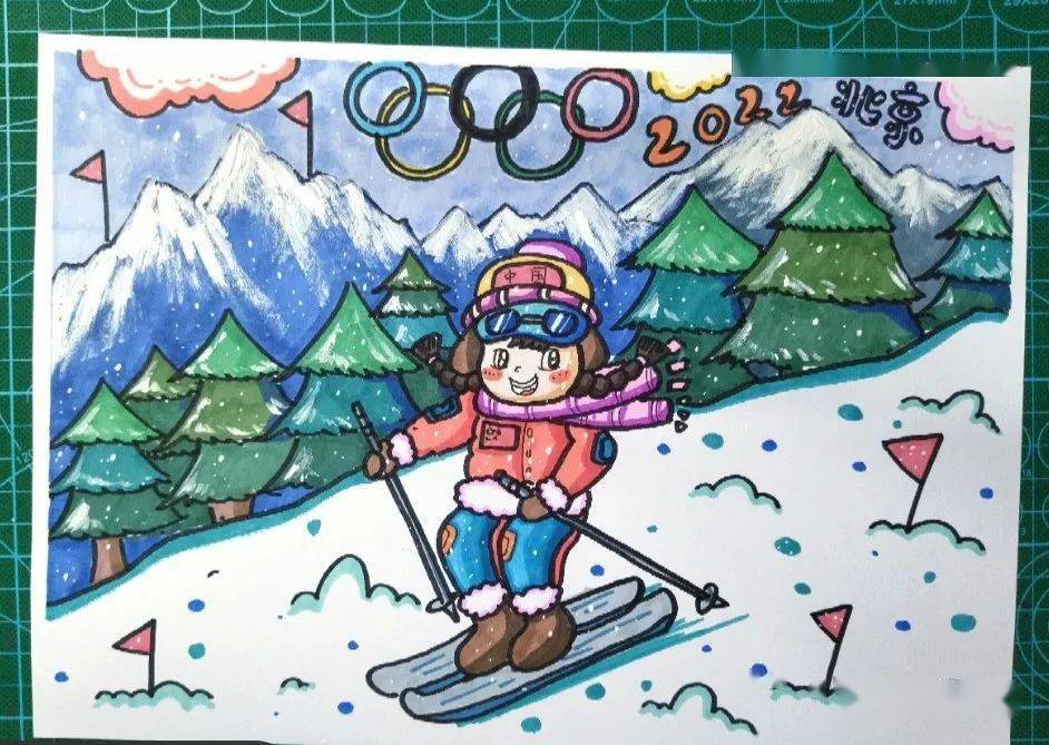 冬奥会2022年绘画简单图片